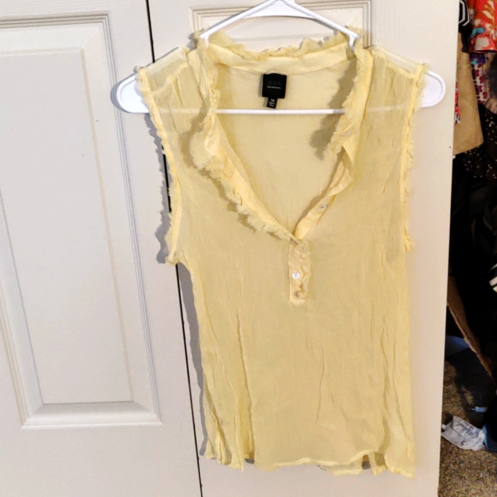 Transparent yellow shirt by BLACK lable Saks fifth